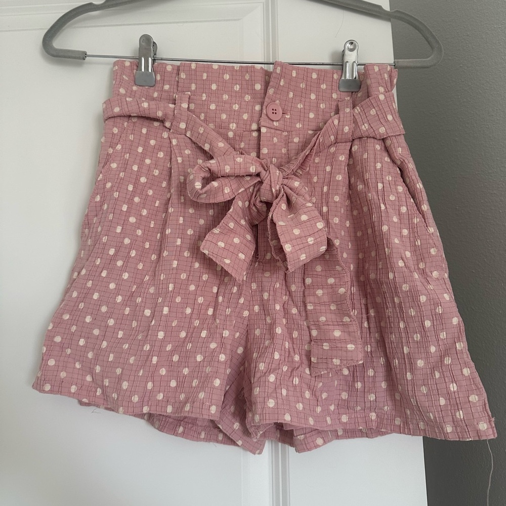 Polka dot high waisted shorts